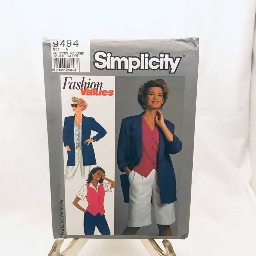 #9494 Simplicity Womans Jacket vest sewing pattern